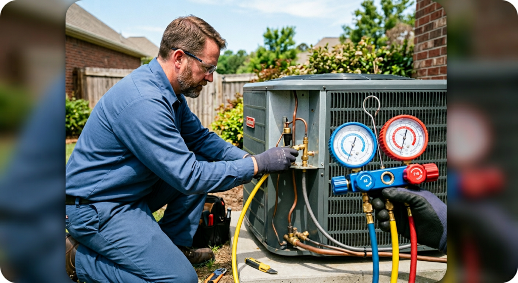 C technician in blue